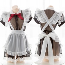 Japanese Kawaii Girls Maid Apron Dress Uniform Cosplay Costume Sleepwear Outfits