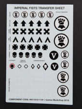 Warhammer 40k Primaris Space Marine Imperial Fists Transfer sheet