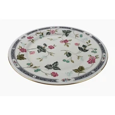 White Flower Printed Decorative Plate Platter Home Collectible
