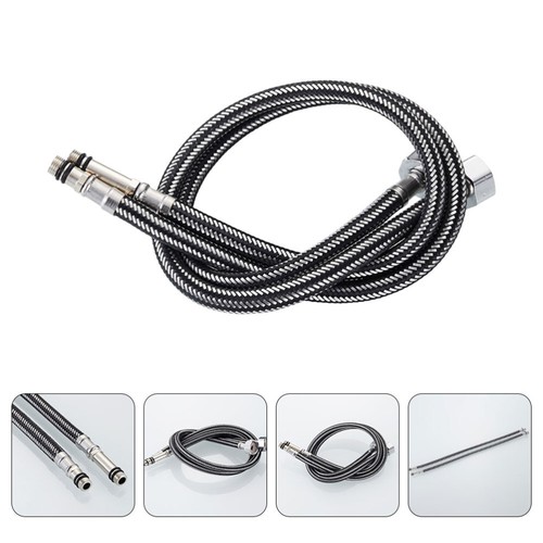 Tuyau Tressé Inox AN8 - 1mètre (3.3ft) Pour Carburant/Huile - Diam. Int. 11.12mm, Filetage 1/2"