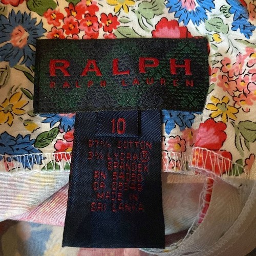 Ralph Lauren Vintage Cotton Blend Floral Mini Dress 10 Rare - Picture 2 of 6