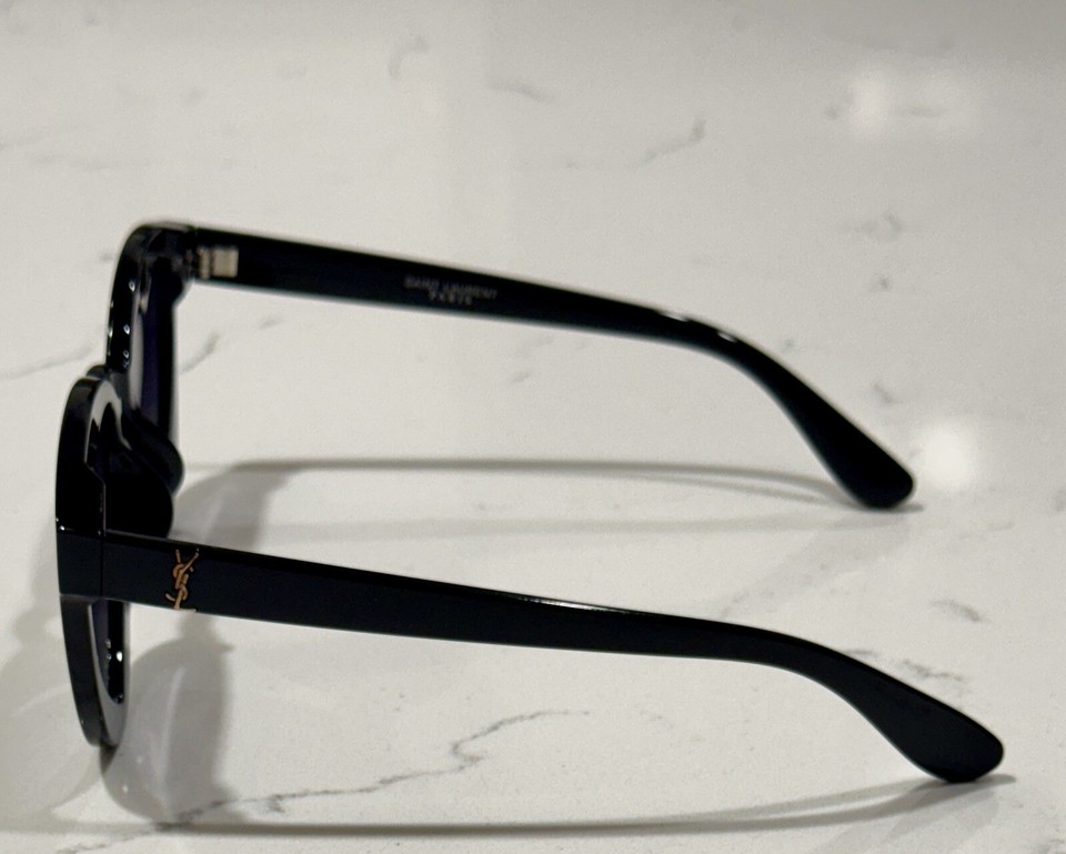 SAINT LAURENT SL51/k CATEYE HEART Sunglasses Black YSL Logo Authentic