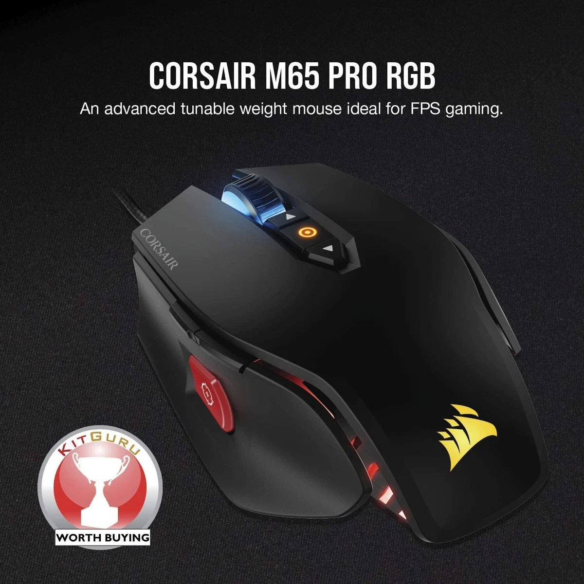 CORSAIR Souris Gamer Optique M65 PRO RGB 12000 DPI - Noir (CH