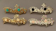 4pcs NEW ALLOY BUTTERFLY BARRETTES CRYSTAL ACRYLIC ROSES FREE USA SHIPPING