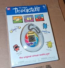 NEW in BOX, GEN 1 TAMAGOTCHI EGG VIRTUAL REALITY PET, RAINBOW/CANDY SWIRL