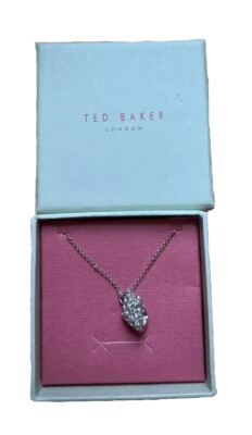 Ted Baker White  Tone Plating Necklace Pendant Sea Shell Crystal BNWB