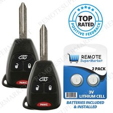 2 Replacement For Chrysler 2005-07 300 2007-09 Aspen Remote Car Key Fob Kobdt04a