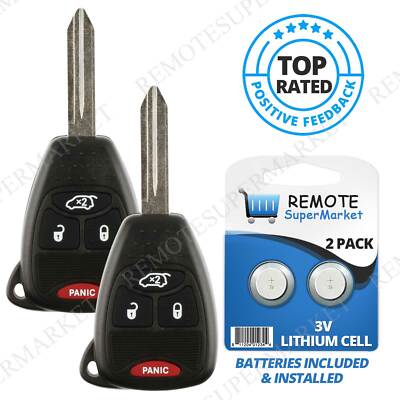 2 Replacement for Chrysler 2005-07 300 2007-09 Aspen Remote Car Key Fob Kobdt04a