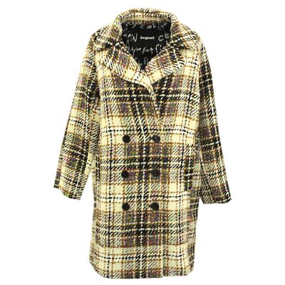 Desigual Damen Mantel Desigual Mantel Kariert Langer Mantel Mit