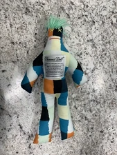 NWOT Stress Relief Dammit Doll Multi-color Abstract Print & Aqua Hair - Gag Gift
