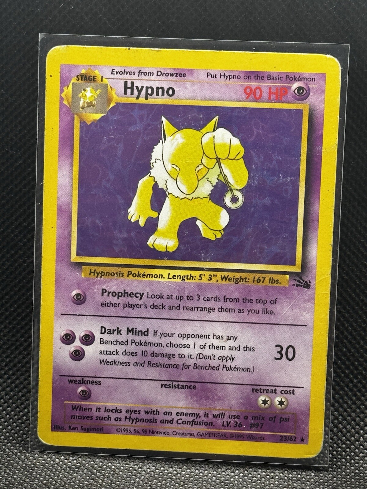 Hypno 23/62 Fossil Rare NM Vintage Pokemon