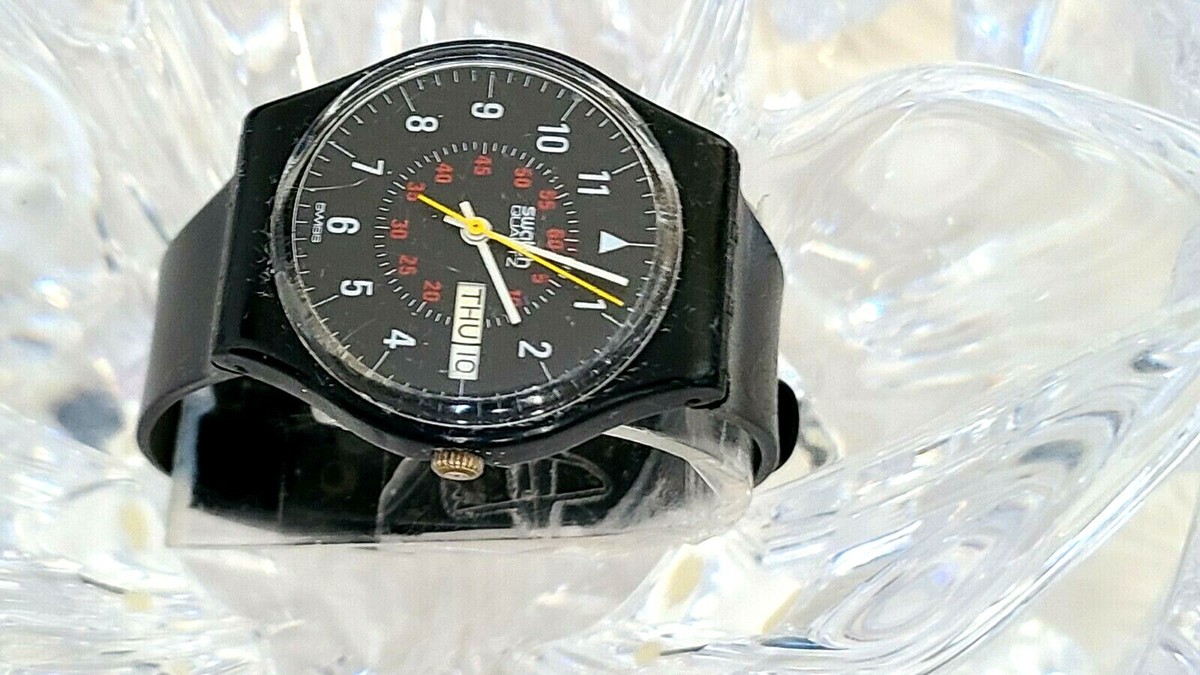 【海外配送可】【送料無料】 STANDARDS SWATCH 1980s eBay | (363) Watch -Dial Black Day/Date 時計