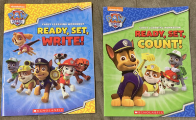 2 Scholastic PawPatrol Early Learning Workbooks Ready Set Read & Ready Set Write