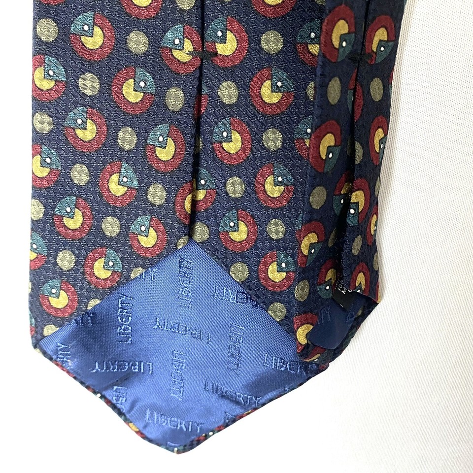 Liberty of London Mens 100 Silk Geometric Ties USA Blue Red Tan LOT OF