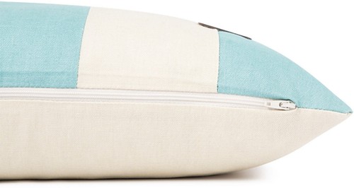 Esprit Deko Kissen Hülle NEO STRIPE Baumwolle hellblau blau türkis 45x45 cm - Bild 4 von 4