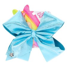 JoJo Siwa Large Shiny Metallic Turquoise Blue Signature Hair Bow NEW