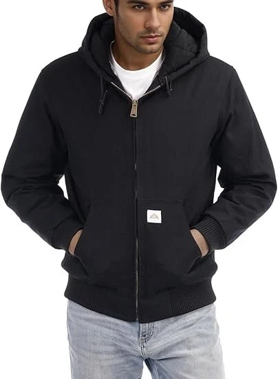 Men's L Heavy Duty Black Loose Fit Quilted Lined Workwear Waterproof Hooded NWT
Opens in a new windo