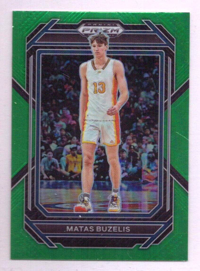 2023 Panini Prizm Draft Picks Green PRIZM Matas Buzelis #13 Chicago Bulls