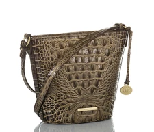 NEW BRAHMIN Mini Quinn Genuine Leather Crossbody Bag-Coffee Melbourne S38 151