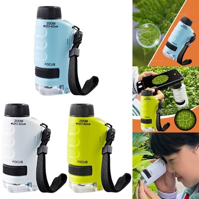Hand-Taschenmikroskop 60x-120x Vorbau Lernspielzeug für Schüler Kinder