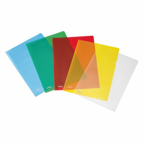 "10 Herlitz AktenhüLlen \"Pyramide\" / SichthüLlen / Din A4 / 5 Verschiedene Farben"-image