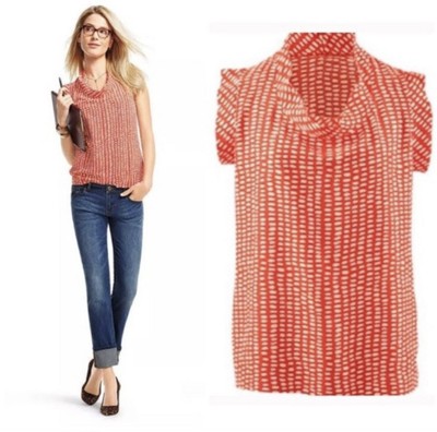 red and white spotted blouse