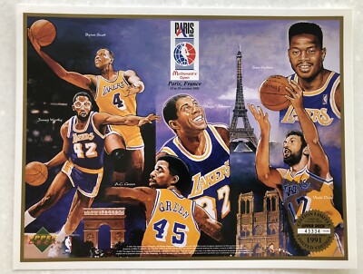 1991 Upper Deck Sheet NBA Lakers Paris McDonalds Magic Johnson