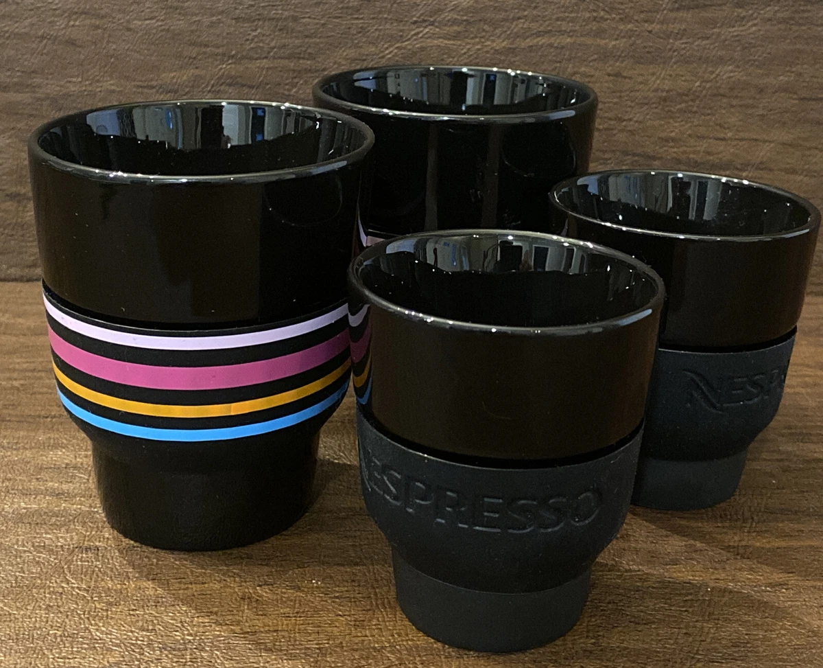 4pc Set Nespresso Touch Black Coffee Espresso Lungo Cups - Geckeler Michels