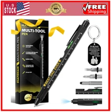 Multi-Tool Pen 9-in-1 + Keychain Gift Set – Birthday Present for Dad or Husband
