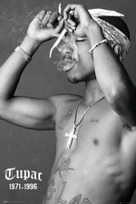 Tupac Shakur / 2Pac - Music / Personality Poster (B&W - Smoking) (Size 24 x 36")