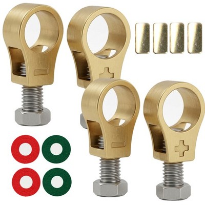4Pcs Heavy Duty Brass Car Boat Battery Terminal Connector Top Post Cable Clamp