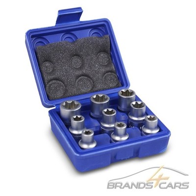 ENVA TORX STECKSCHLÜSSEL SATZ E10-E24 NÜSSE 1/2 ZOLL AUSSENTORX NUSS STECKNÜSSE