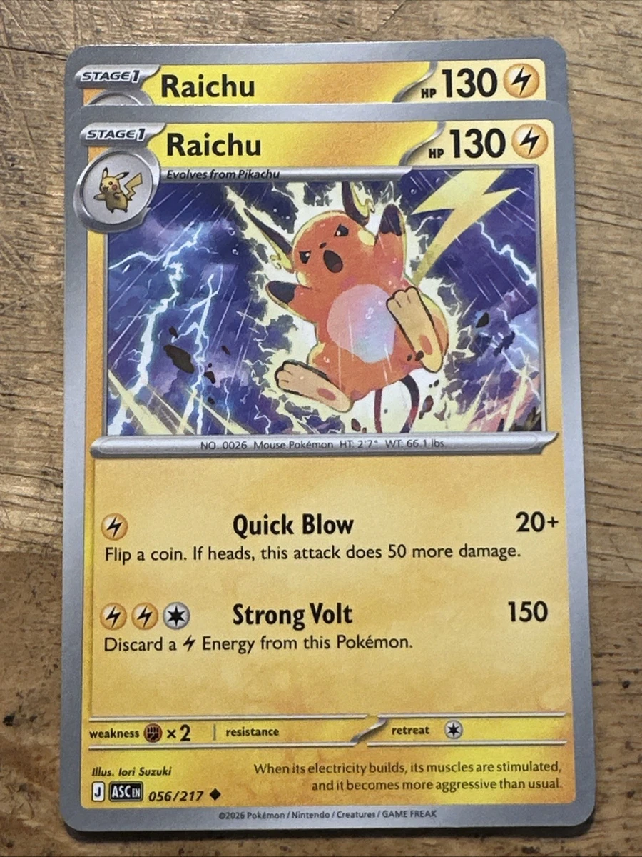 2x Raichu 056/217 Non-Holo Ascended Heroes NM/M Pokemon Card