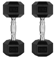 RitFit-Rubber-coated Hexagonal Dumbbell Set From 5 to 300 Lb with Optional  Home