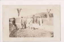 Unknown Location - 3 bikes, one may be an Indian bike?? - RPPC postcard - D07116