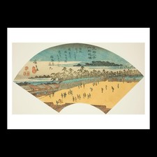Hiroshige - Evening Bells at Ueno (1836-1837) A5 Art Card Print