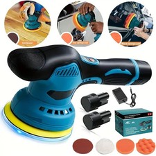 Cordless 6 Car Buffer Polisher 8 Speed Sander 5500rpm Polishing Kit 2 Battery