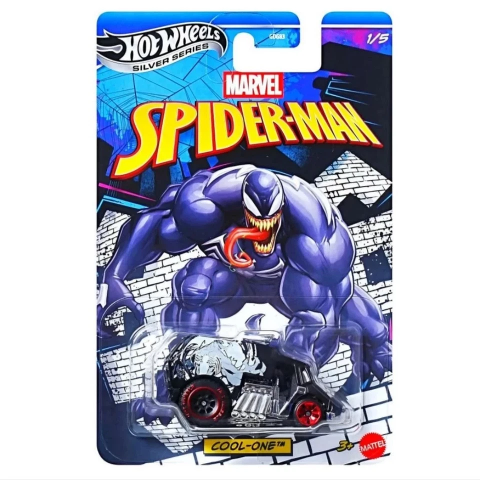 2026 Hot Wheels эксклюзивный серебряный серии Marvel Spider-Man новый набор из 5 в наличии - Изображение 2 из 4