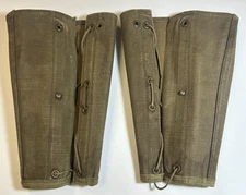 Original WW1 Leg Gaiters/ Canvas Leggings, Size 2, U. S. Military Uniform