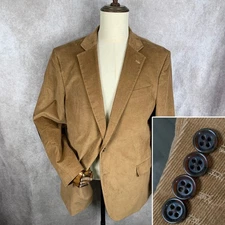 Stafford Blazer Jacket Men 48R Elbow Patch Classic Fit Brown Sport Coat Suit