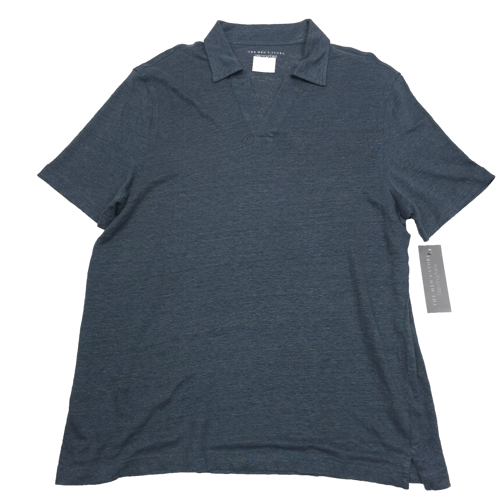 Bloomingdales Linen Polo Shirt Mens Large Dark Slate Green Johnny Collar NWT
Opens in a new window o