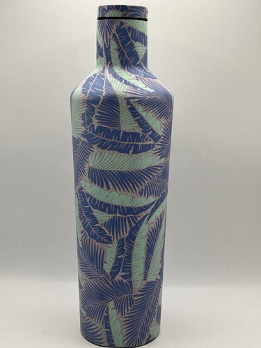 Corkcicle X Vineyard Vines Stainless 25oz Canteen Purple & Green Tropical Leaves - Picture 5 of 17