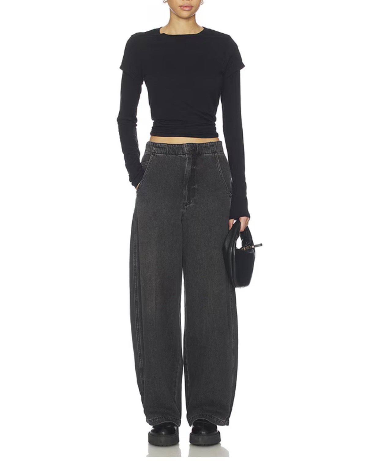 NWT Pistola Lottie High Rise Relaxed Bowed Leg Jeans 25 Barrel Shape MSRP $208