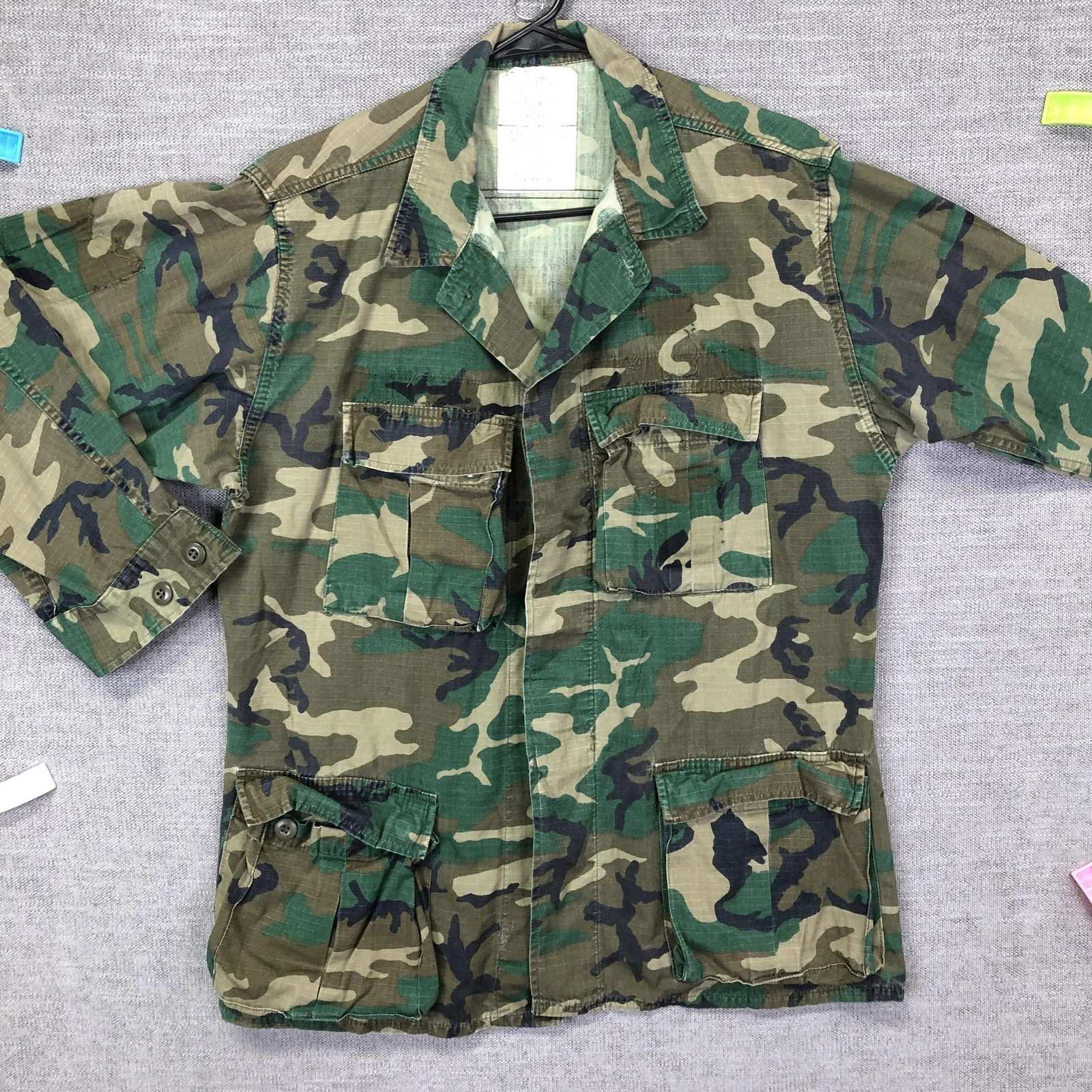Vintage Ball Play Enterprises Coat Mens M Woodland Camo Hot Weather USA 80s - product detail image 1