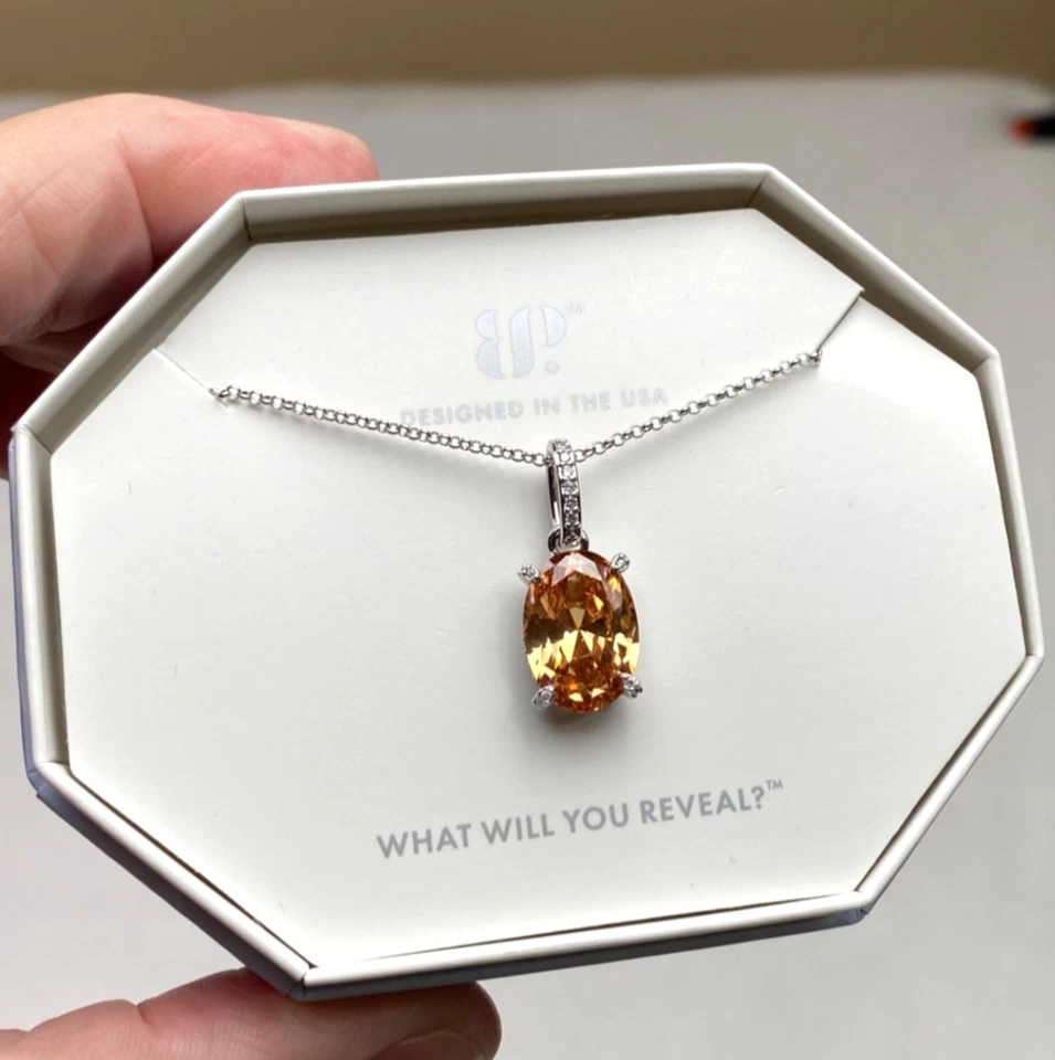 Collar BP Bomb Party Topacio Ahumado Circonita Cúbica Chapado en Rodio NK52072 NUEVO CON ETIQUETAS Foto 3 de 4