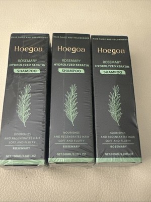 NEW Lot of 3 Hoegoa Rosemary Hydrolyzed Keratin Shampoo 100mL
