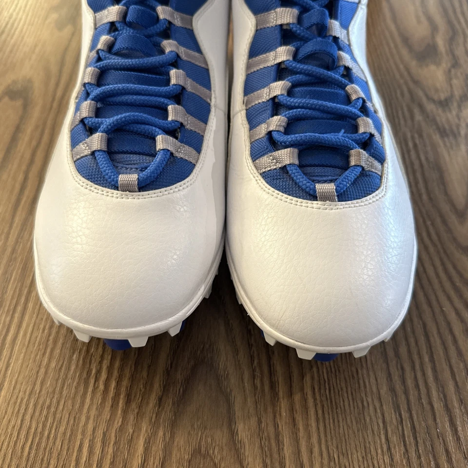 Botines de fútbol talla 13 - Jordan 10 TD Mid White Game Royal Blue CQ2073-104 Foto 4 de 4