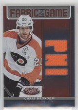 2012 Certified Fabric of the Game Mirror Red Team Die-Cut Chris Pronger HOF 0d7y
