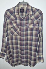 Vintage Levi Levi's Pearl Snap Shirt Sz M Western 70's 80's Mens rodeo