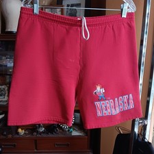 Nebraska Huskers Red Women's Shorts Large Vintage Elastic Waist Drawstring 80's